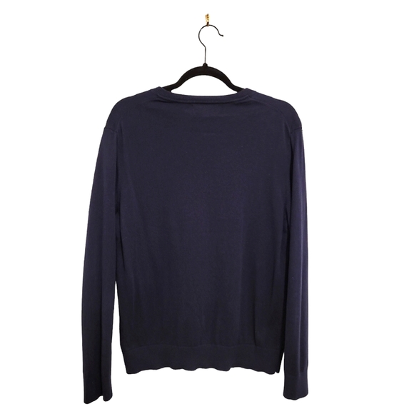 2/$18 Banana Republic Men's Luxe Blue Navy Lightweight V Neck Sweater Medium - Picture 2 of 5